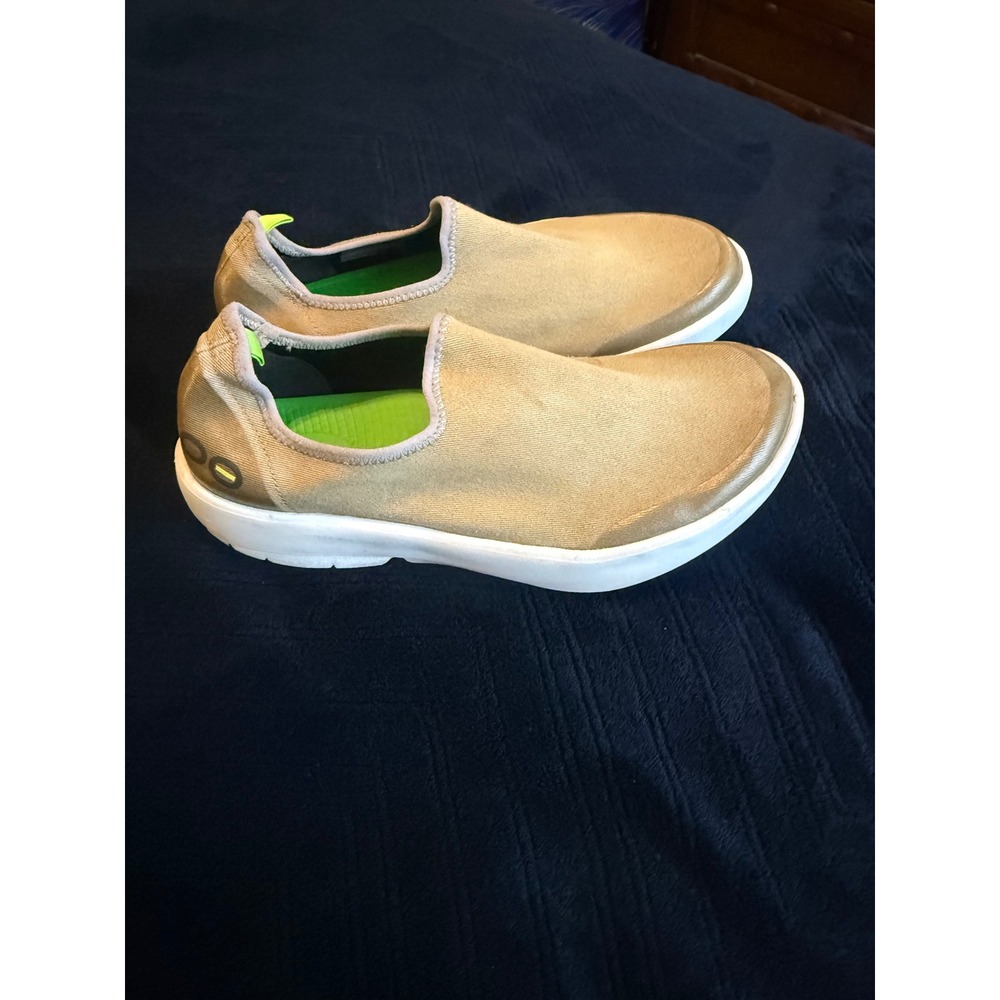 OOFOS OOmg Low‎ Recovery Shoe Khaki Tan Mesh Slip On Womens 10 EU 41